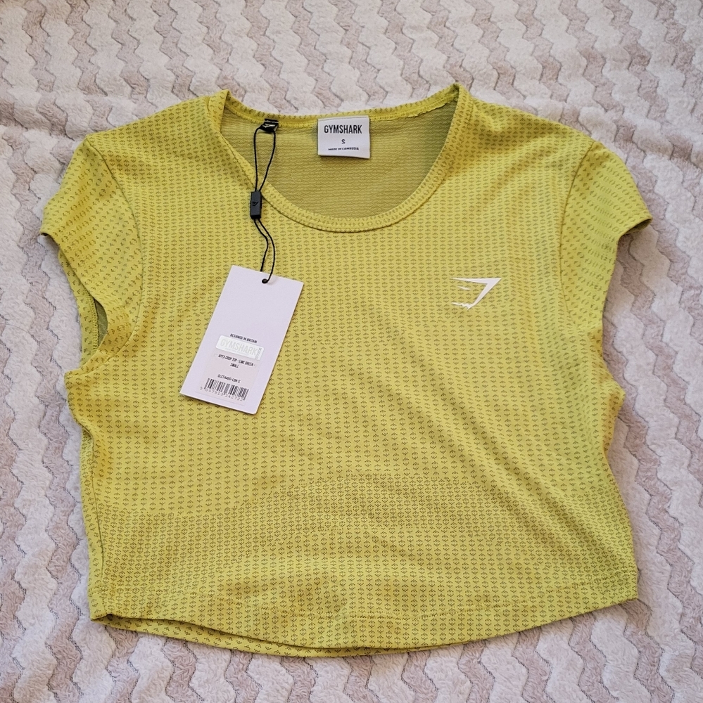NwT Lime green apex gymshark crop top